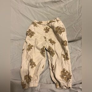 Cute cream colored sweatpants with teddy bears